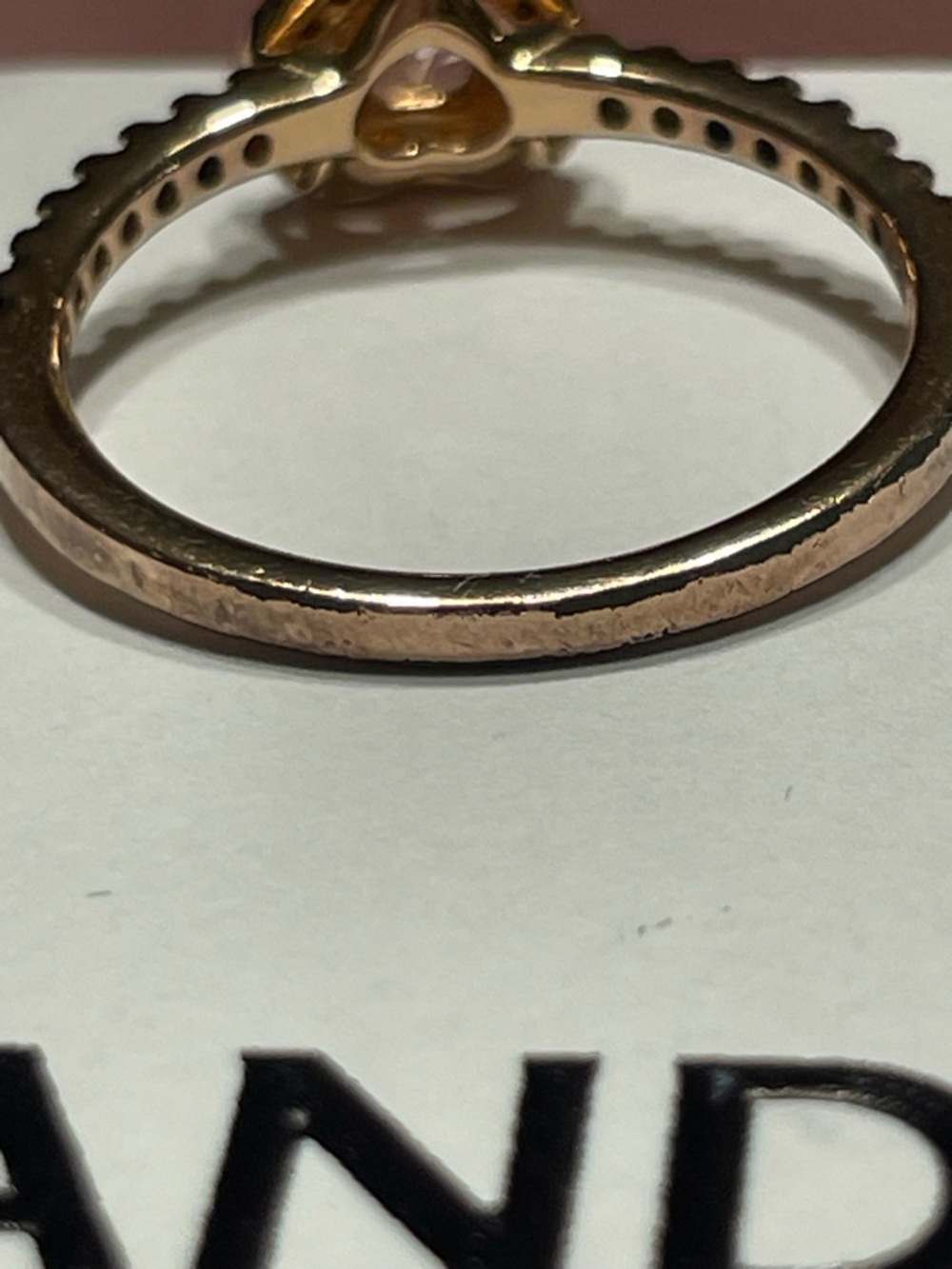 Pandora Sparkling Elevated Heart Ring | 14k Rose Gold-Plated | Size 54 (7) - Picture 8 of 8